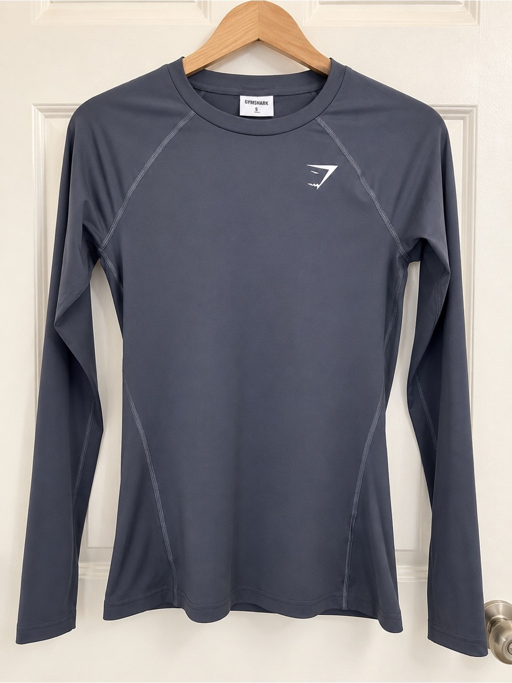 Gymshark Training Baselayer Long Sleeve Top Denim Gray Size S